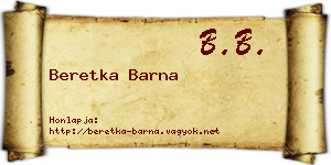 Beretka Barna névjegykártya