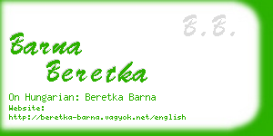 barna beretka business card